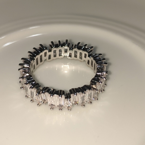 🆕S925-White Sapphire & White CZ Eternity Ring 8 - Picture 6 of 12